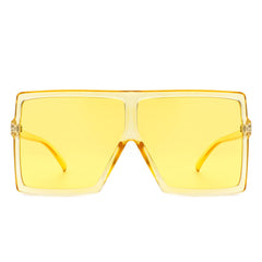 Amarylla - Oversize Flat Top Square Tinted Women Fashion Sunglasses