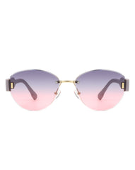 Dastriana - Round Chic Tinted Oval Frame Women's Sunglasses