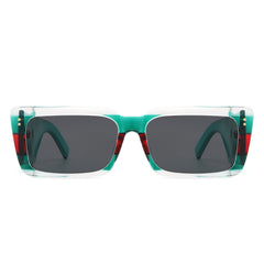 Yoplines - Retro Rectangle Square Flat Top Tinted Sunglasses