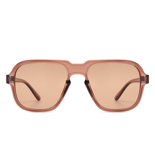 Nightime - Retro Aviator Style Tinted Square Sunglasses