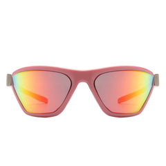 Luminize - Square Mirrored Wrap Around Sport Sunglasses