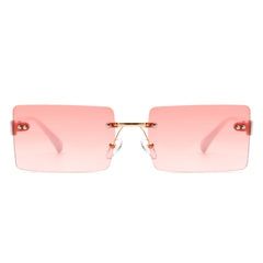 Jadesoul - Rectangle Retro Rimless Tinted Fashion Vintage Square