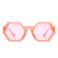 Starpath - Geometric Irregular Tinted Round Fashion Sunglasses