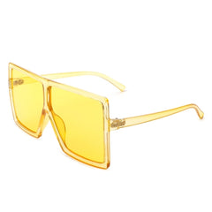 Amarylla - Oversize Flat Top Square Tinted Women Fashion Sunglasses