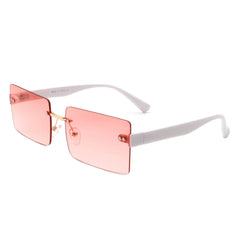 Jadesoul - Rectangle Retro Rimless Tinted Fashion Vintage Square