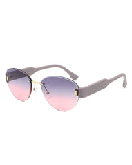 Dastriana - Round Chic Tinted Oval Frame Women's Sunglasses