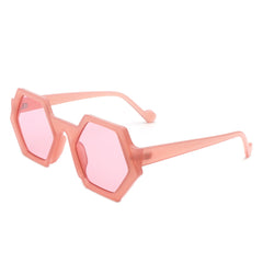 Starpath - Geometric Irregular Tinted Round Fashion Sunglasses