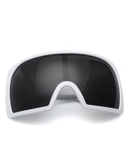 Blaze - Oversized Curved Shield Wrap-Around Square Sunglasses