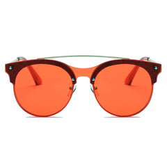 ENDICOTT | Round Circle Brow-Bar Tinted Lens Sunglasses