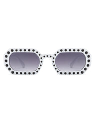 Whisp - Square Retro Rhinestone Tinted Geometric Fashion Sunglasses