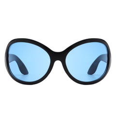 Aerith - Oversized Curved Round Fashion Sunglasses for Women