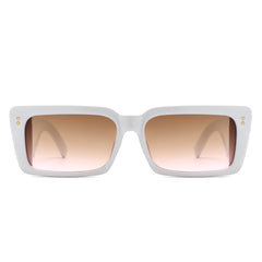 Yoplines - Retro Rectangle Square Flat Top Tinted Sunglasses