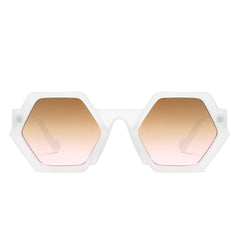 Starpath - Geometric Irregular Tinted Round Fashion Sunglasses