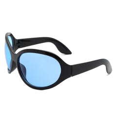 Aerith - Oversized Curved Round Fashion Sunglasses for Women