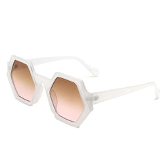 Starpath - Geometric Irregular Tinted Round Fashion Sunglasses