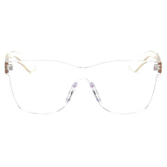 LEMOORE | Retro Flat Lens Candy Color Square Rimless Tinted Colorful