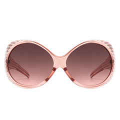 Radiant - Oversized Round Wrap-Around Fashion Women's Sunglasses