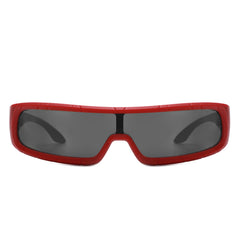 Orion - Futuristic Wrap Around Rectangle Shield Sunglasses