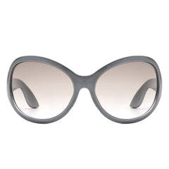 Aerith - Oversized Curved Round Fashion Sunglasses for Women