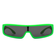 Orion - Futuristic Wrap Around Rectangle Shield Sunglasses