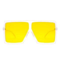 Zenithia - Square Oversize Women Flat Top Fashion Sunglasses