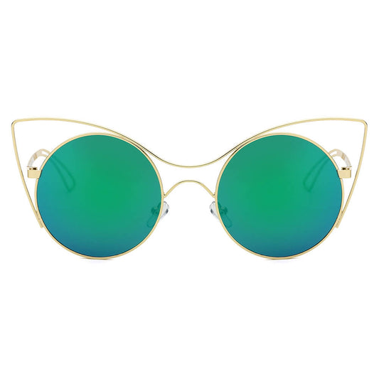 GERING | Women Round High Pointed Cat Eye Sunglasses