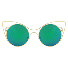 GERING | Women Round High Pointed Cat Eye Sunglasses