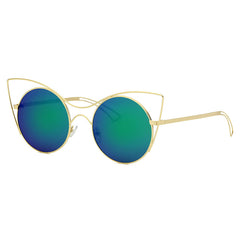 GERING | Women Round High Pointed Cat Eye Sunglasses