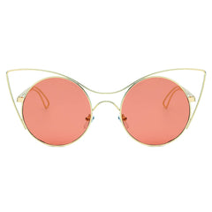 GERING | Women Round High Pointed Cat Eye Sunglasses