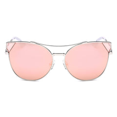 Aspen - Women Trendy Mirrored Lens Cat Eye Sunglasses