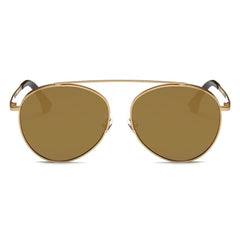 Bethel - Retro Mirrored Lens Teardrop Aviator Sunglasses