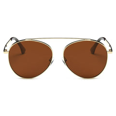 Bethel - Retro Mirrored Lens Teardrop Aviator Sunglasses