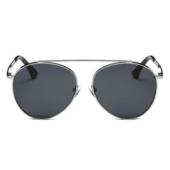 Bethel - Retro Mirrored Lens Teardrop Aviator Sunglasses