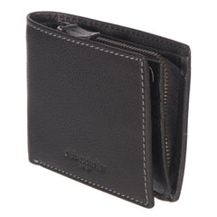 Men's Slim Full Leather Wallet with Zippered Pocket