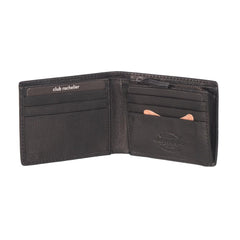 Men's Slim Full Leather Wallet with Zippered Pocket