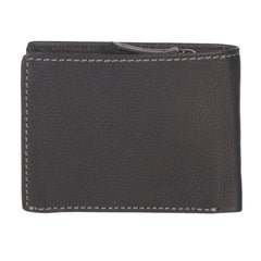 Men's Slim Full Leather Wallet with Zippered Pocket