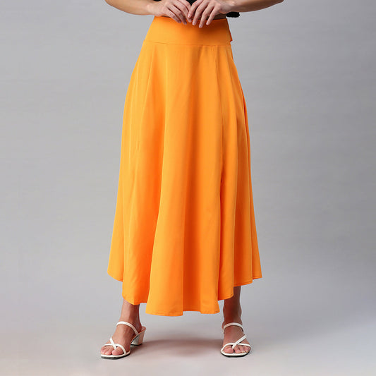 Bow Detail Slit Long Skirt