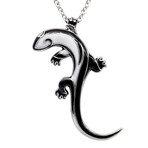 Tribal Lizard Necklace (black)