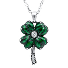 Four Leaf Clover with Swarovski Crystals Necklace