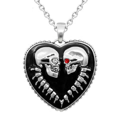 Bound For Eternity Skull Heart Necklace