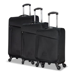 3 Piece Set Soft Side Luggage with Contrast Handles