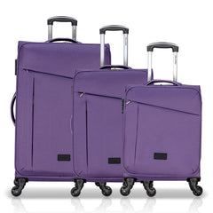 3 Piece Set Soft Side Luggage with Contrast Handles