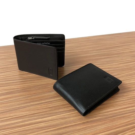 Men's Slim Wallet With Zippered Pocket