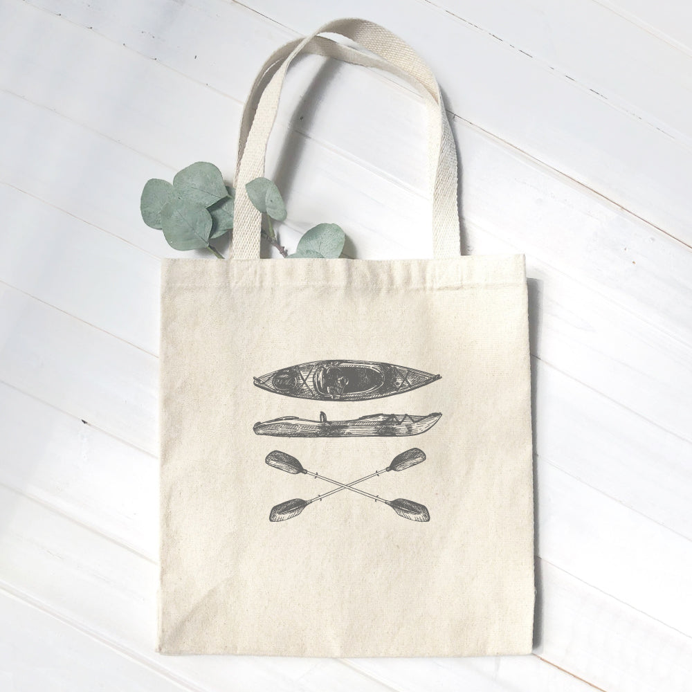 Hand Drawn Kayak - Canvas Tote Bag