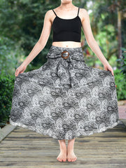 Bohotusk Black Orbit Long Skirt With Coconut Buckle (& Strapless