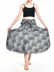 Bohotusk Black Orbit Long Skirt With Coconut Buckle (& Strapless