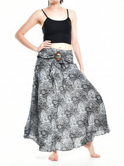 Bohotusk Black Orbit Long Skirt With Coconut Buckle (& Strapless