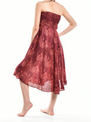 Bohotusk Red Orbit Long Skirt With Coconut Buckle (& Strapless Dress)