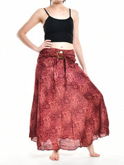 Bohotusk Red Orbit Long Skirt With Coconut Buckle (& Strapless Dress)