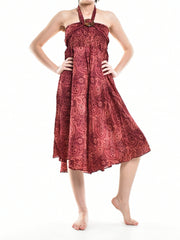 Bohotusk Red Orbit Long Skirt With Coconut Buckle (& Strapless Dress)